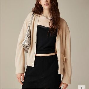 J. Crew Cashmere Patch Pocket Cardigan Sweater Oversized XXS